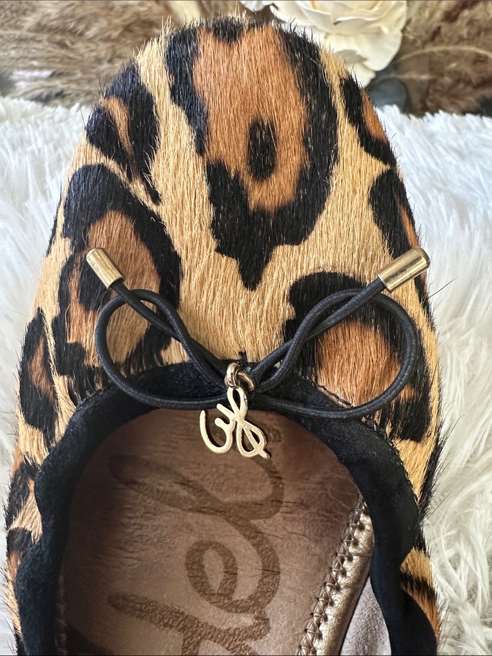 Sam Edelman Leopard-Print Felicia Ballet Flats in Tan and Black - Picture 2 of 8